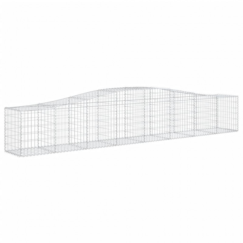 Kosze gabionowe, 10 szt, 400x50x60/80 cm, galwanizowane żelazo