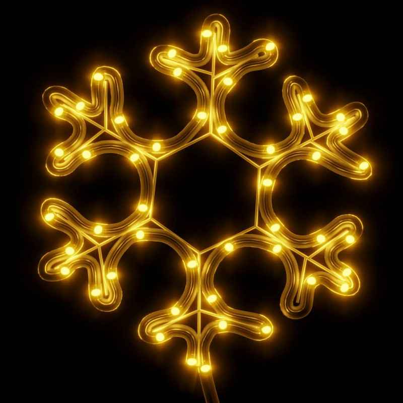 Ozdobne śnieżynki, ciepłe białe światło LED, 3 szt., 27x27 cm