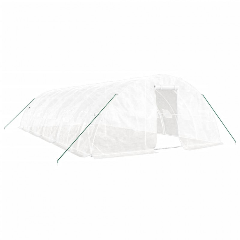 Szklarnia ze stalową ramą, biała, 50 m², 10x5x2,3 m