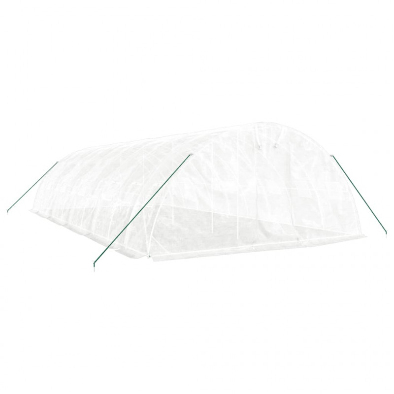 Szklarnia ze stalową ramą, biała, 50 m², 10x5x2,3 m