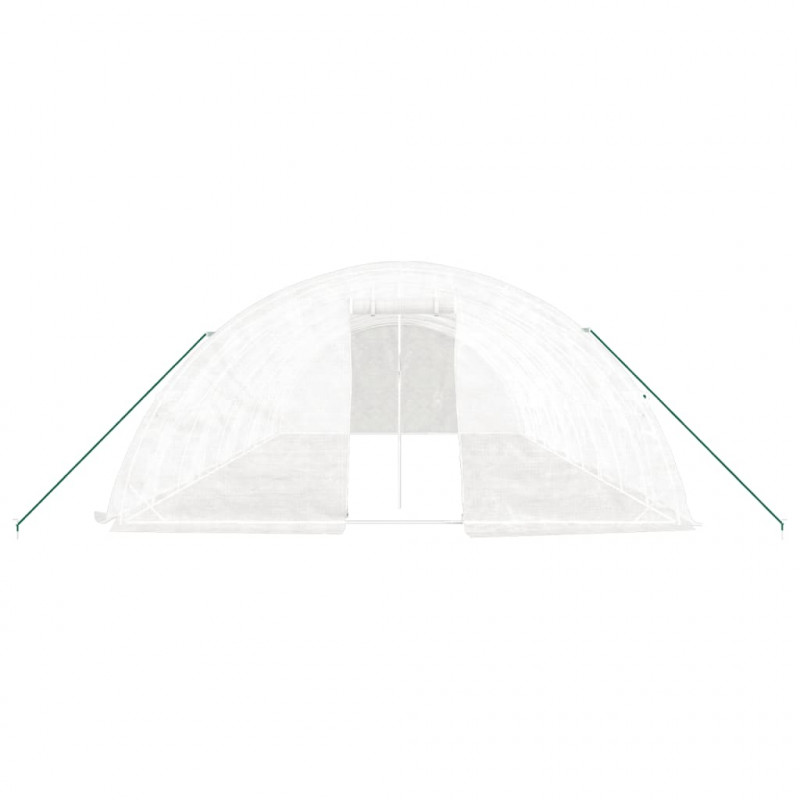 Szklarnia ze stalową ramą, biała, 50 m², 10x5x2,3 m
