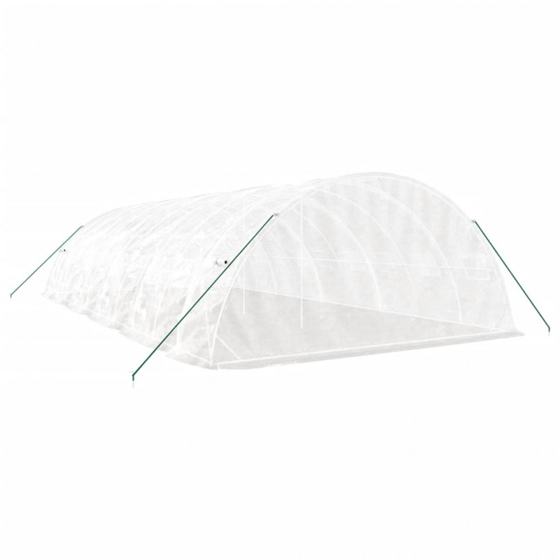 Szklarnia ze stalową ramą, biała, 50 m², 10x5x2,3 m