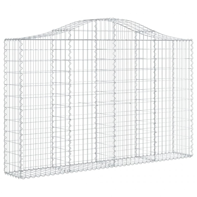 Kosze gabionowe, 6 szt, 200x30x120/140 cm, galwanizowane żelazo