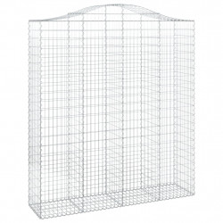 Kosze gabionowe, 2 szt, 200x50x220/240 cm, galwanizowane żelazo