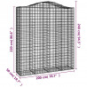Kosze gabionowe, 2 szt, 200x50x220/240 cm, galwanizowane żelazo