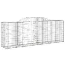 Kosze gabionowe, 11 szt, 300x50x100/120cm, galwanizowane żelazo