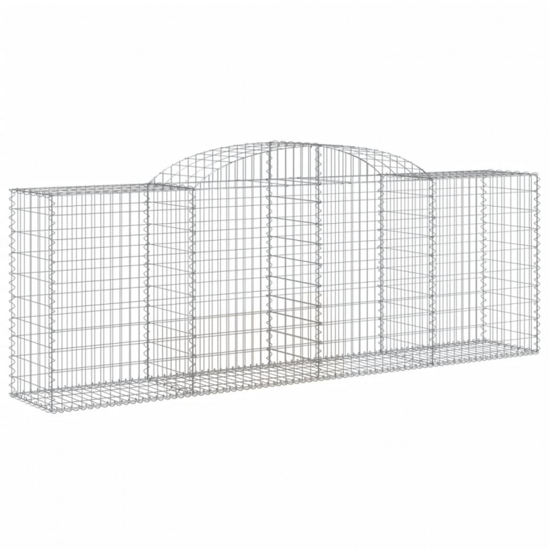 Kosze gabionowe, 11 szt, 300x50x100/120cm, galwanizowane żelazo