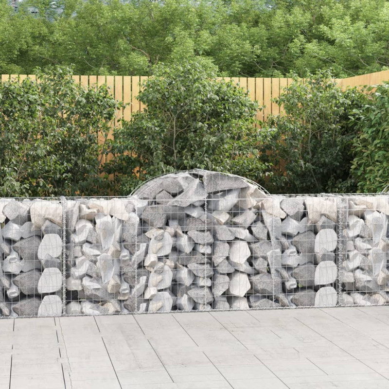 Kosze gabionowe, 13 szt, 200x50x80/100 cm, galwanizowane żelazo