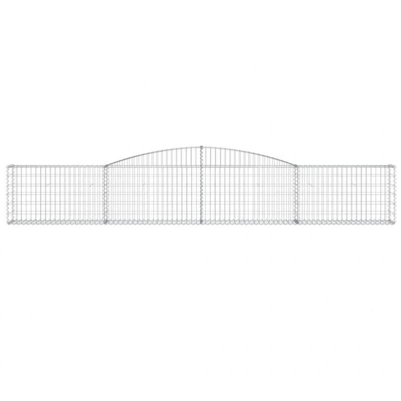 Kosze gabionowe, 4 szt, 400x30x60/80 cm, galwanizowane żelazo