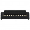 Sofa rozsuwana z szufladami, czarna, 80x200 cm, aksamit