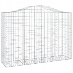 Kosze gabionowe, 9 szt, 200x50x140/160 cm, galwanizowane żelazo