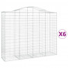 Kosze gabionowe, 6 szt, 200x50x160/180 cm, galwanizowane żelazo