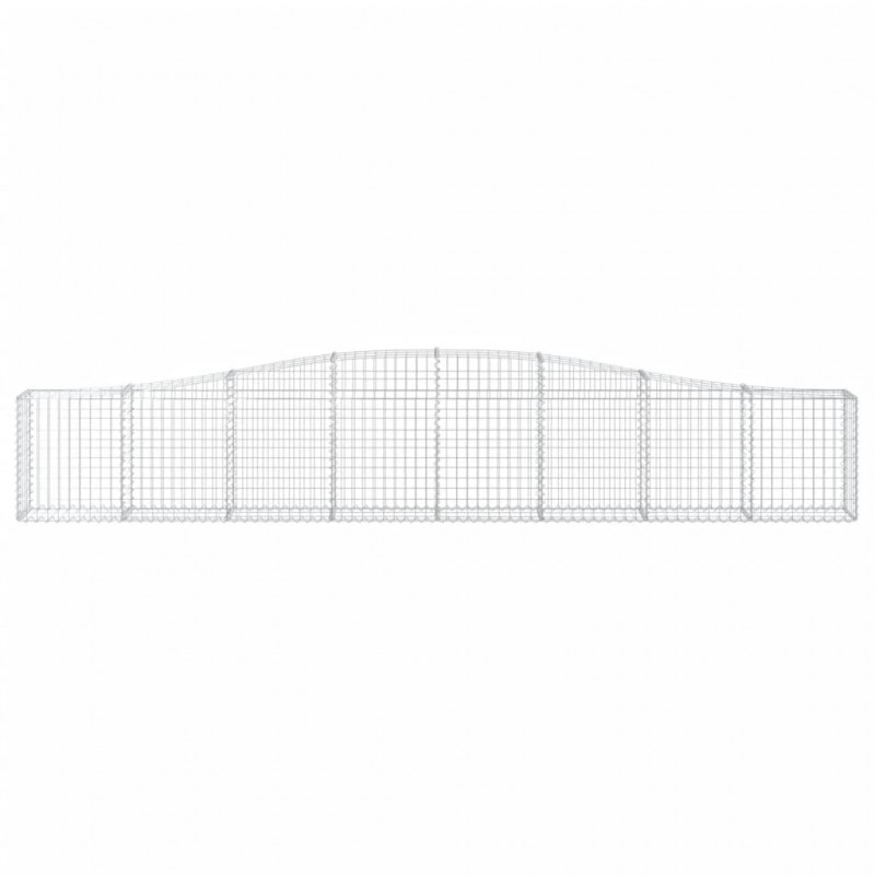Kosze gabionowe, 5 szt, 400x30x60/80 cm, galwanizowane żelazo