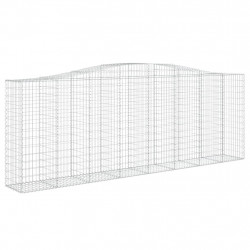 Kosze gabionowe, 6 szt, 400x50x140/160 cm, galwanizowane żelazo