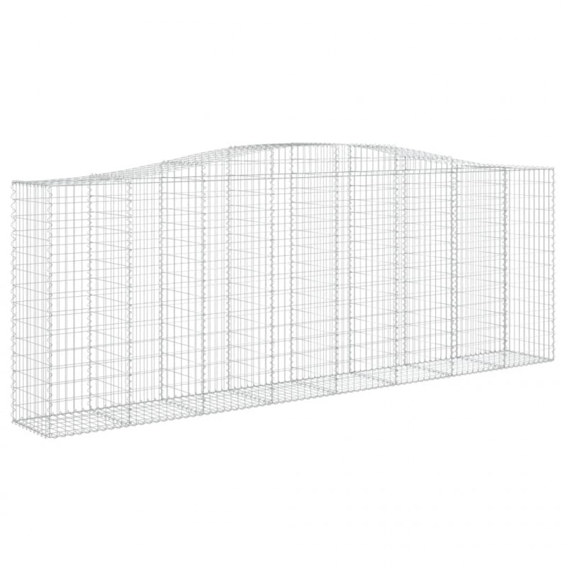 Kosze gabionowe, 6 szt, 400x50x140/160 cm, galwanizowane żelazo