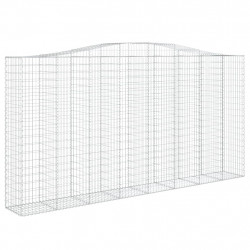 Kosze gabionowe, 2 szt, 400x50x200/220 cm, galwanizowane żelazo