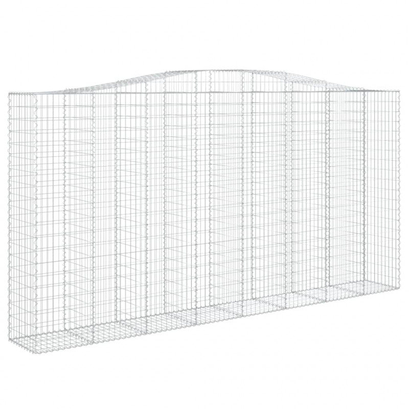 Kosze gabionowe, 2 szt, 400x50x200/220 cm, galwanizowane żelazo