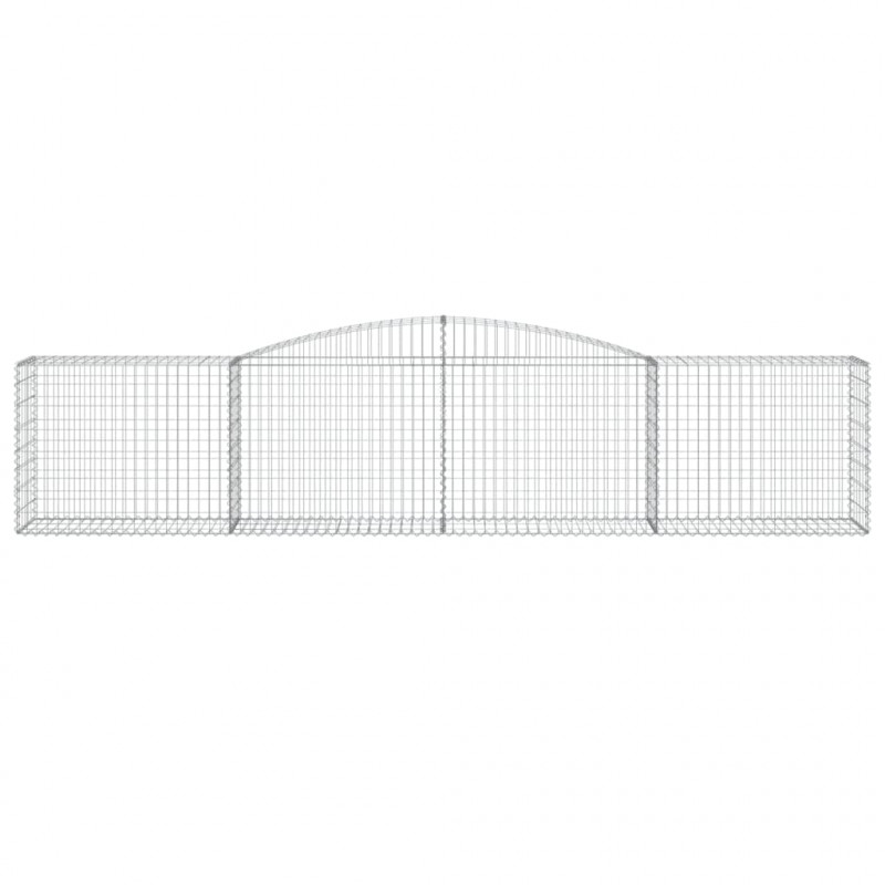 Kosze gabionowe, 10 szt, 400x50x80/100 cm, galwanizowane żelazo