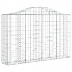 Kosze gabionowe, 8 szt, 200x30x120/140 cm, galwanizowane żelazo