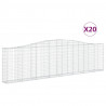 Kosze gabionowe, 20 szt, 400x30x100/120cm, galwanizowane żelazo