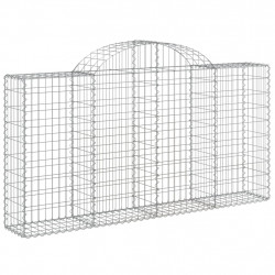Kosze gabionowe, 10 szt, 200x30x100/120cm, galwanizowane żelazo