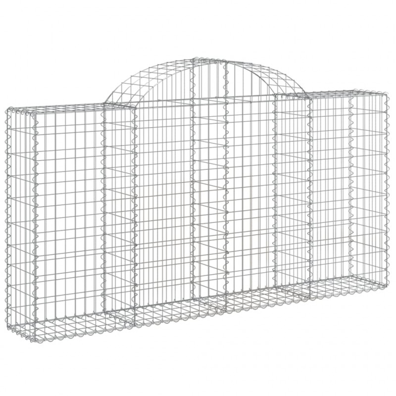 Kosze gabionowe, 10 szt, 200x30x100/120cm, galwanizowane żelazo