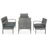 5-cz. zestaw wypoczynkowy do ogrodu, poduszki, rattan PE, szary