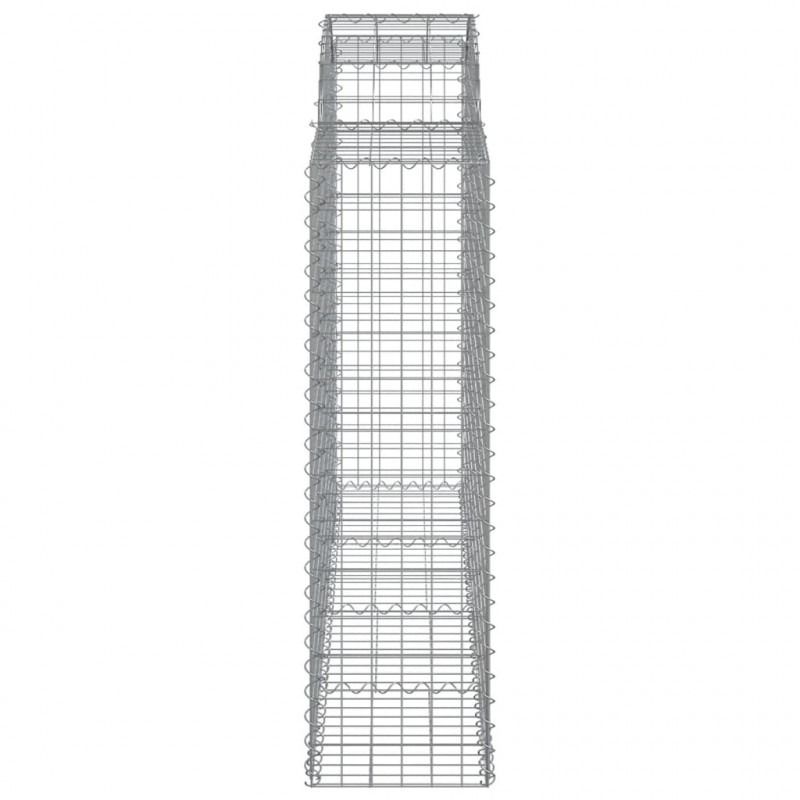 Kosze gabionowe, 5 szt, 200x50x140/160 cm, galwanizowane żelazo