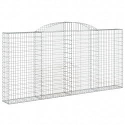 Kosze gabionowe, 3 szt, 300x30x140/160 cm, galwanizowane żelazo