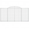 Kosze gabionowe, 3 szt, 300x30x140/160 cm, galwanizowane żelazo