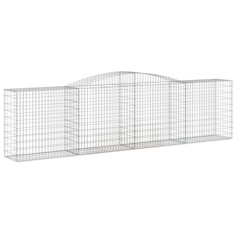 Kosze gabionowe, 10 szt, 400x50x100/120cm, galwanizowane żelazo
