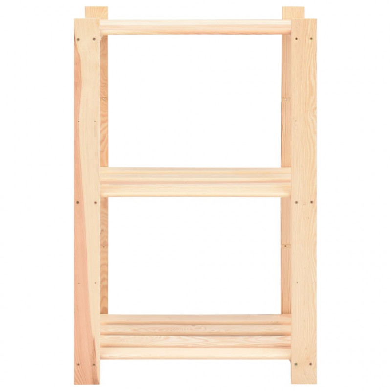 Regały z 3 półkami, 10 szt., 60x38x90 cm, sosna, 150 kg
