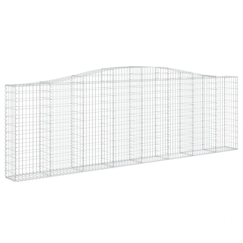 Kosze gabionowe, 6 szt, 400x30x120/140 cm, galwanizowane żelazo