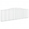 Kosze gabionowe, 6 szt, 400x30x120/140 cm, galwanizowane żelazo