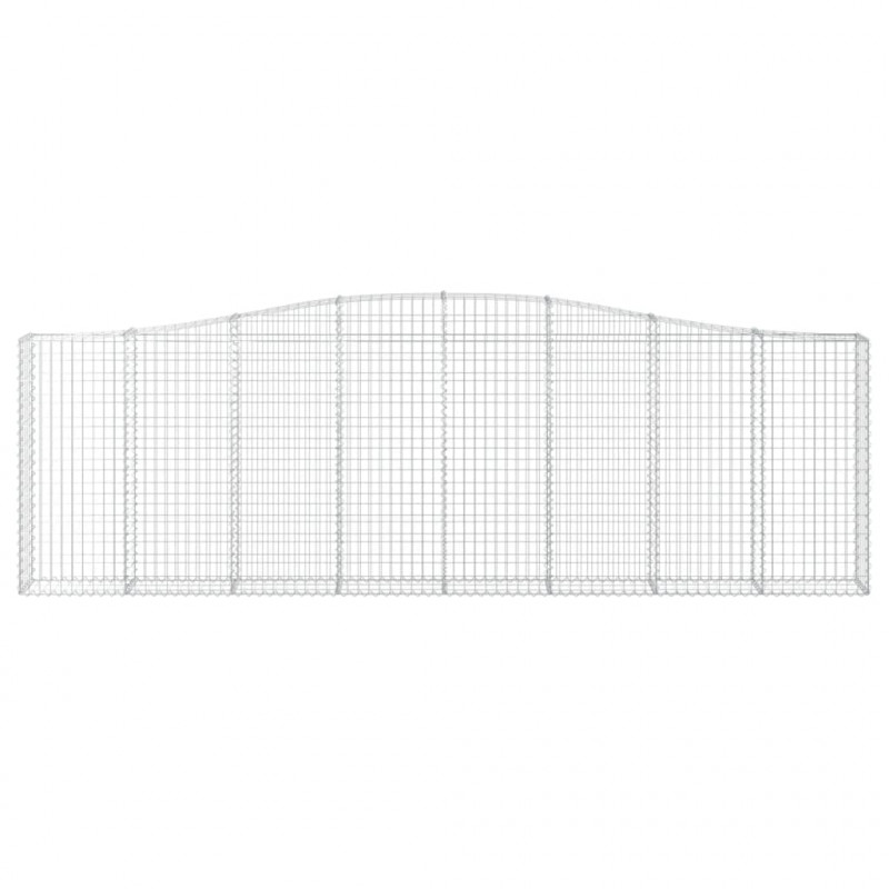 Kosze gabionowe, 6 szt, 400x30x120/140 cm, galwanizowane żelazo