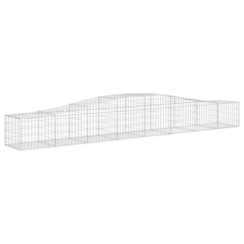 Kosze gabionowe, 10 szt, 400x50x40/60 cm, galwanizowane żelazo