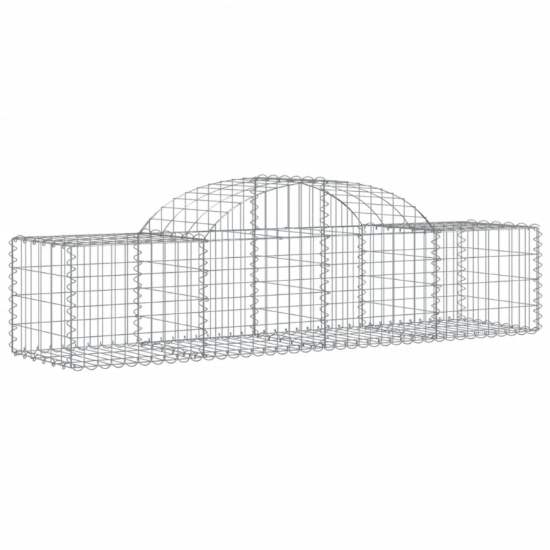 Kosze gabionowe, 7 szt, 200x50x40/60 cm, galwanizowane żelazo