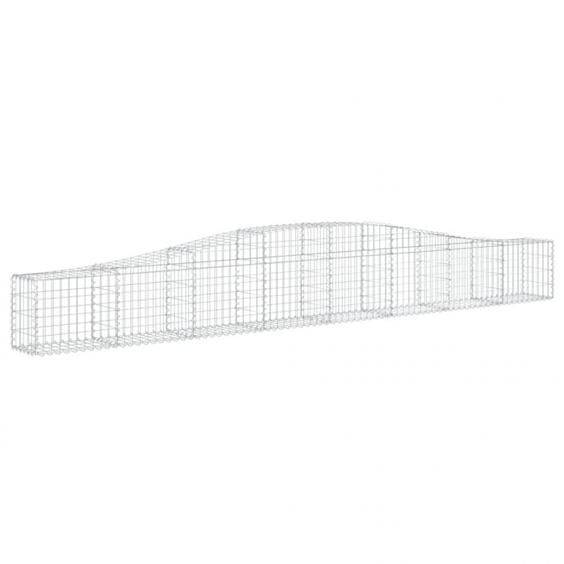 Kosze gabionowe, 8 szt, 400x30x40/60 cm, galwanizowane żelazo