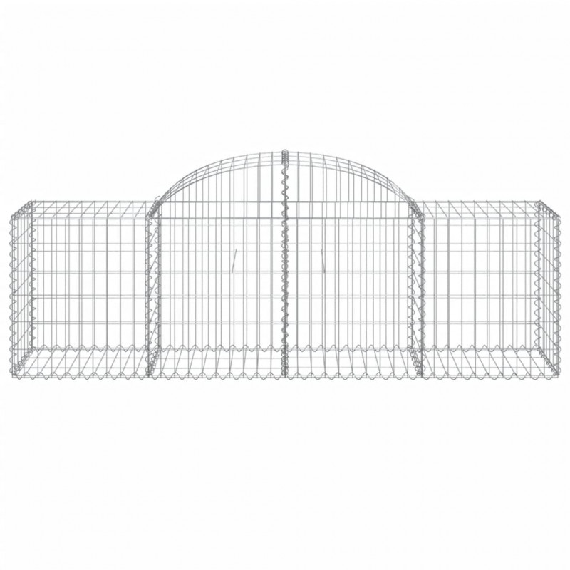 Kosze gabionowe, 12 szt, 200x50x60/80 cm, galwanizowane żelazo