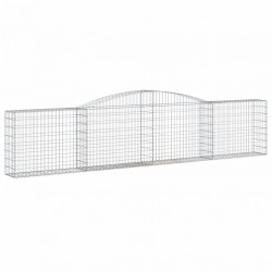 Kosze gabionowe, 10 szt, 400x30x80/100 cm, galwanizowane żelazo