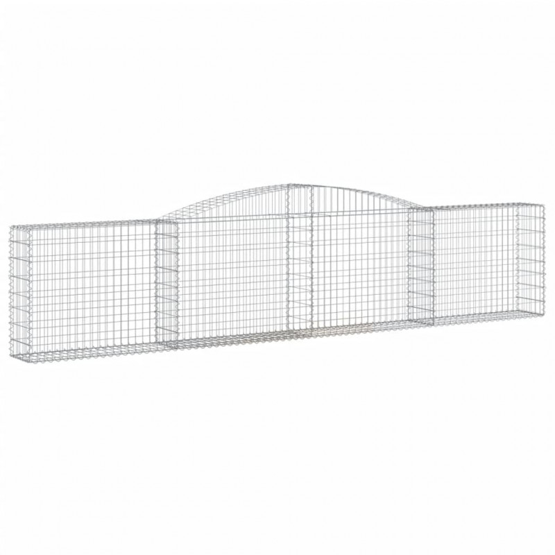 Kosze gabionowe, 10 szt, 400x30x80/100 cm, galwanizowane żelazo