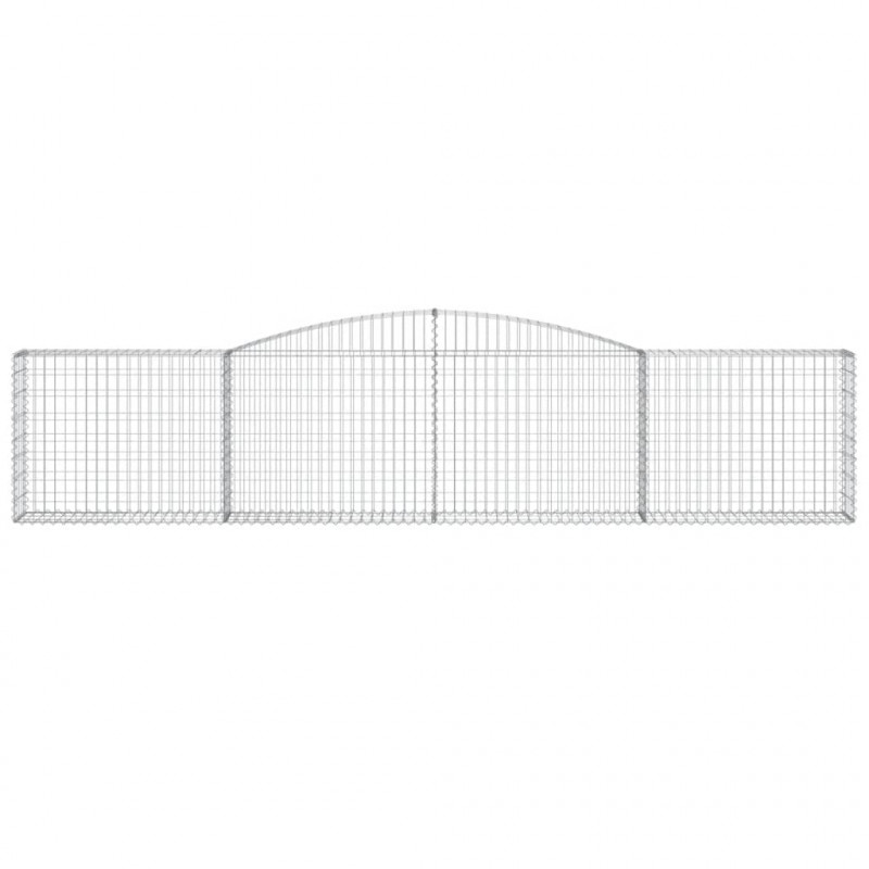 Kosze gabionowe, 10 szt, 400x30x80/100 cm, galwanizowane żelazo