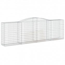 Kosze gabionowe, 5 szt, 400x50x120/140 cm, galwanizowane żelazo