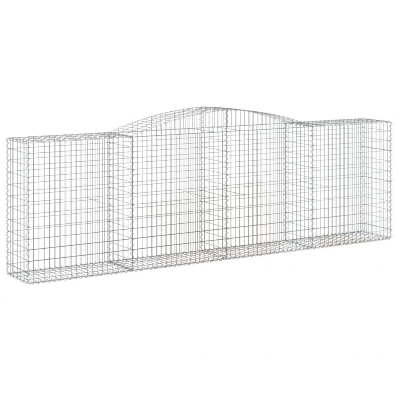Kosze gabionowe, 5 szt, 400x50x120/140 cm, galwanizowane żelazo