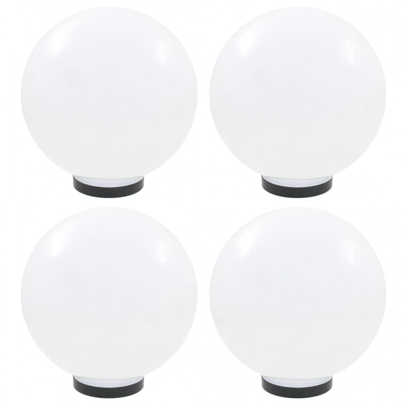 Lampy ogrodowe LED, 4 szt., kuliste, 30 cm, PMMA