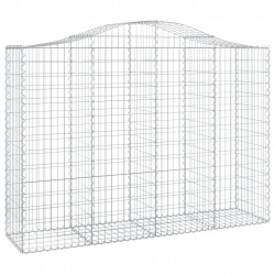 Kosze gabionowe, 14 szt, 200x50x140/160cm, galwanizowane żelazo