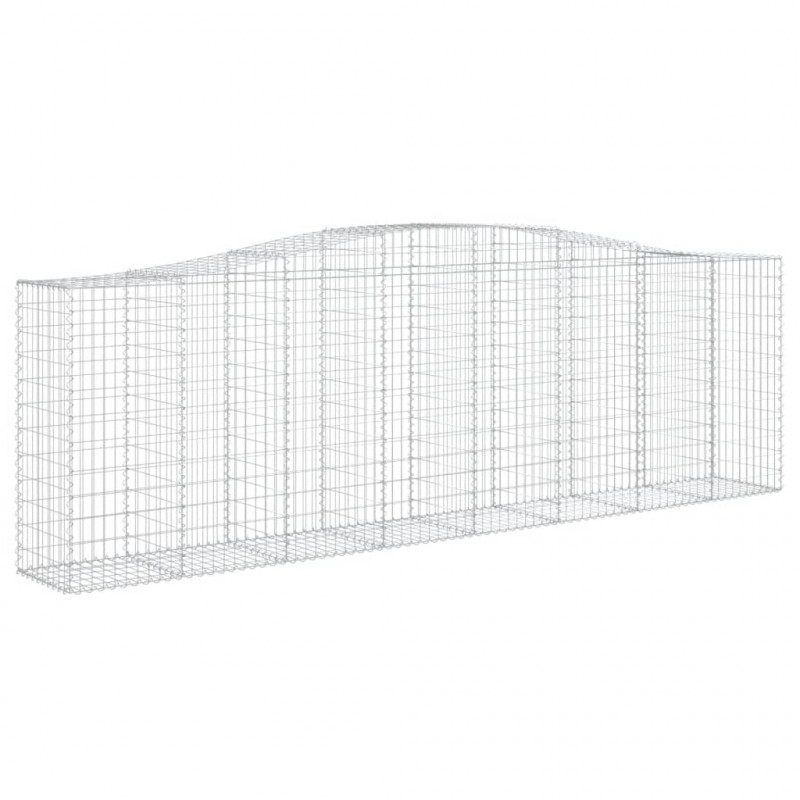 Kosze gabionowe, 15 szt, 400x50x120/140cm, galwanizowane żelazo