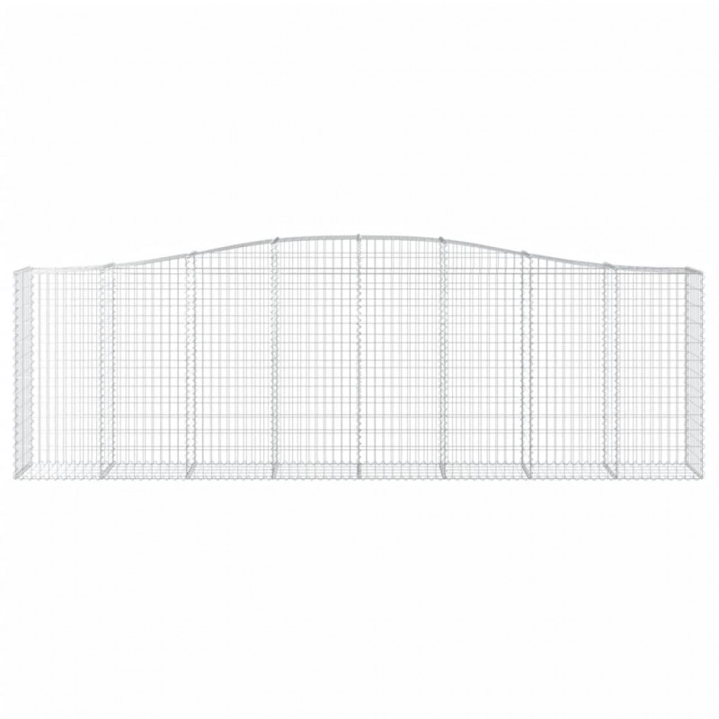 Kosze gabionowe, 15 szt, 400x50x120/140cm, galwanizowane żelazo
