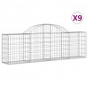 Kosze gabionowe, 9 szt, 200x30x60/80 cm, galwanizowane żelazo