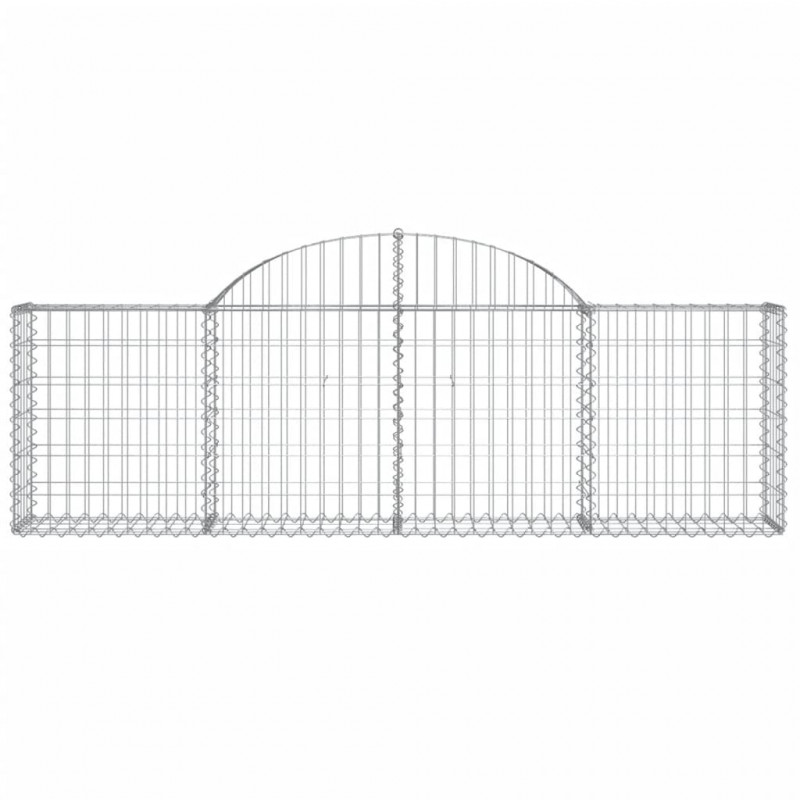 Kosze gabionowe, 9 szt, 200x30x60/80 cm, galwanizowane żelazo